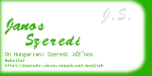 janos szeredi business card